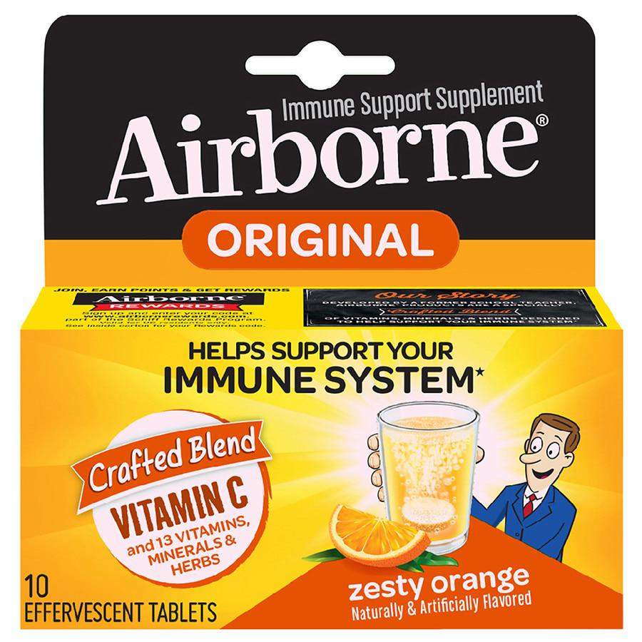 Airborne | Immune Support Effervescent Minerals & Herbs with Vitamin C, E, Zinc Zesty Orange 46.60元 商品图片