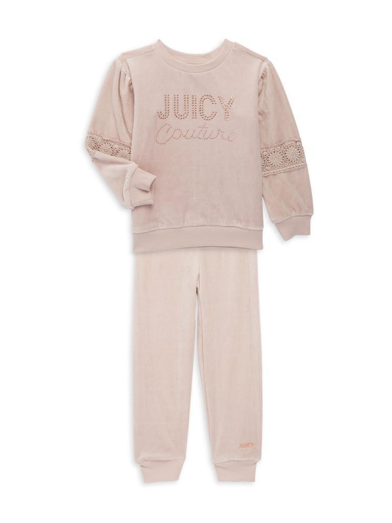 商品Juicy Couture|Little Girl's 2-Piece Logo Sweatshirt & Joggers Set,价格¥147,第1张图片