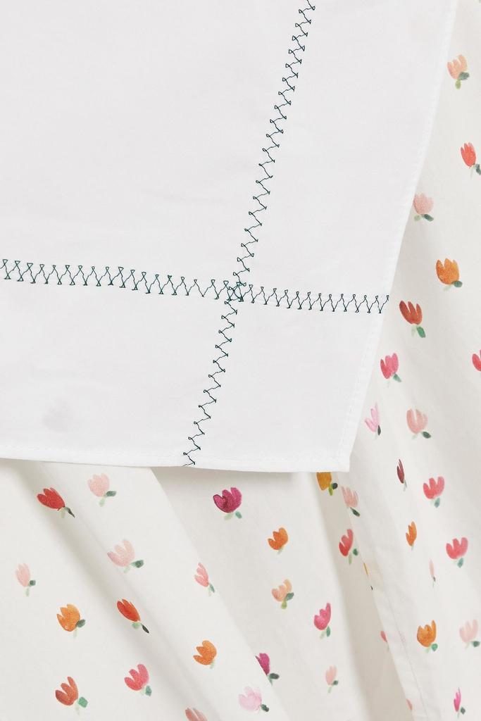 Layered floral-print cotton-poplin midi skirt商品第4张图片规格展示