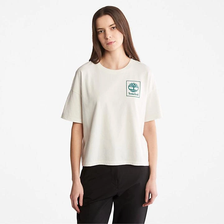 商品Timberland|Back Graphic Logo T-Shirt for Women in White,价格¥140,第1张图片