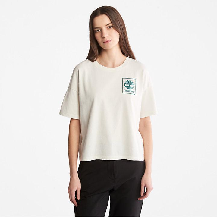 商品Timberland|Back Graphic Logo T-Shirt for Women in White,价格¥139,第1张图片