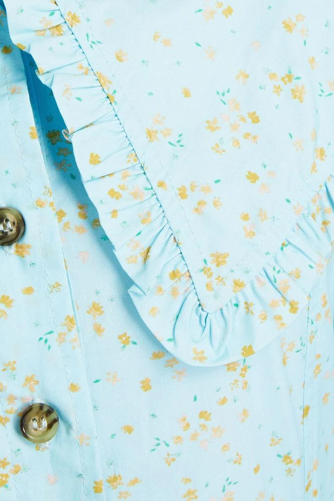 商品Ganni|Ruffle-trimmed floral-print organic cotton-poplin midi dress,价格¥516,第4张图片详细描述