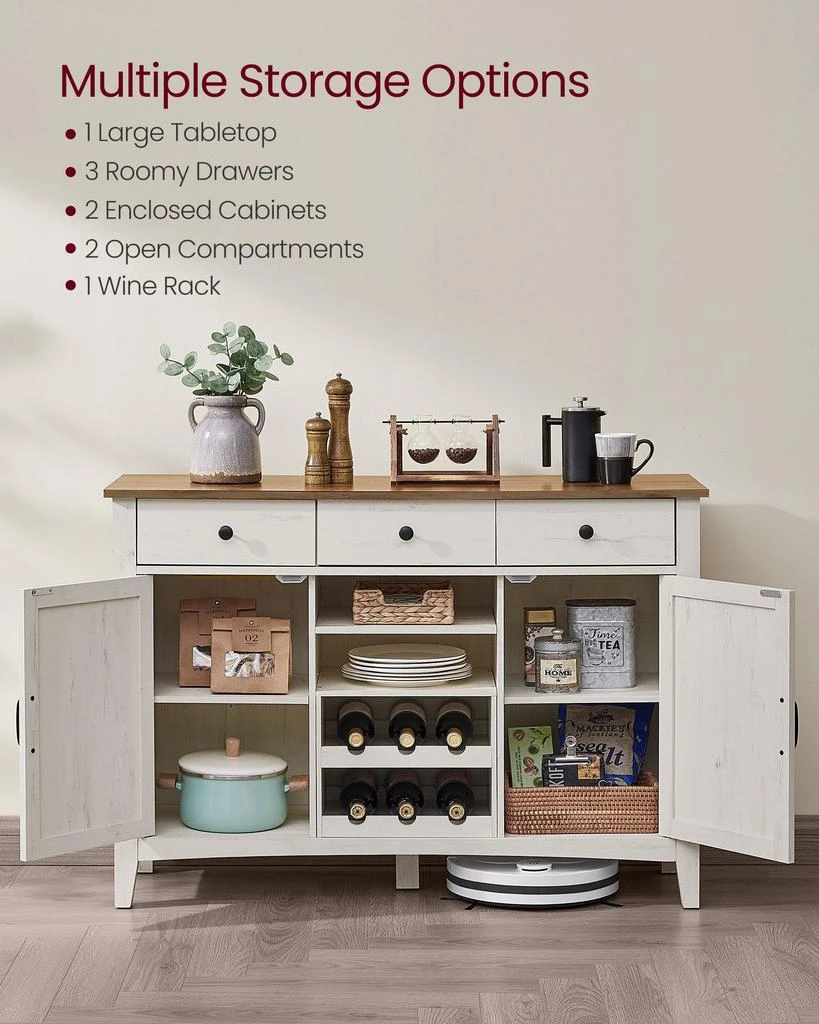商品BreeBe|Farmhouse Buffet Cabinet with Detachable Wine Rack,价格¥1499,第3张图片详细描述