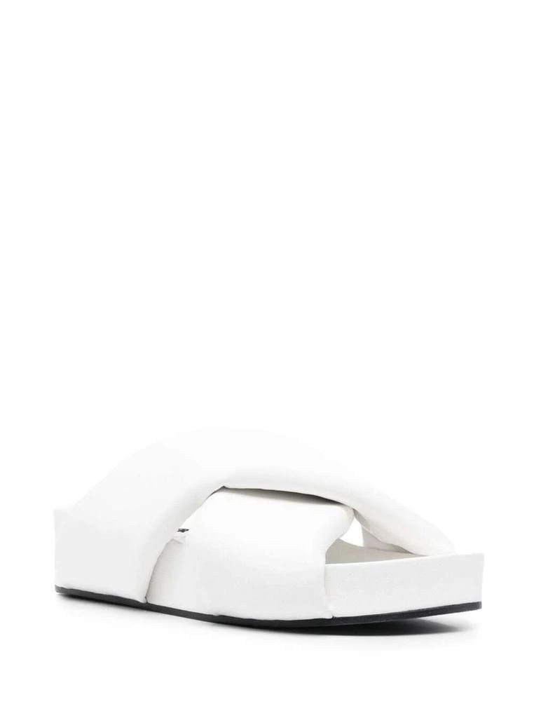 商品Jil Sander|Jil Sander Woman's White Leather Crossed Straps Mules,价格¥2280,第2张图片详细描述