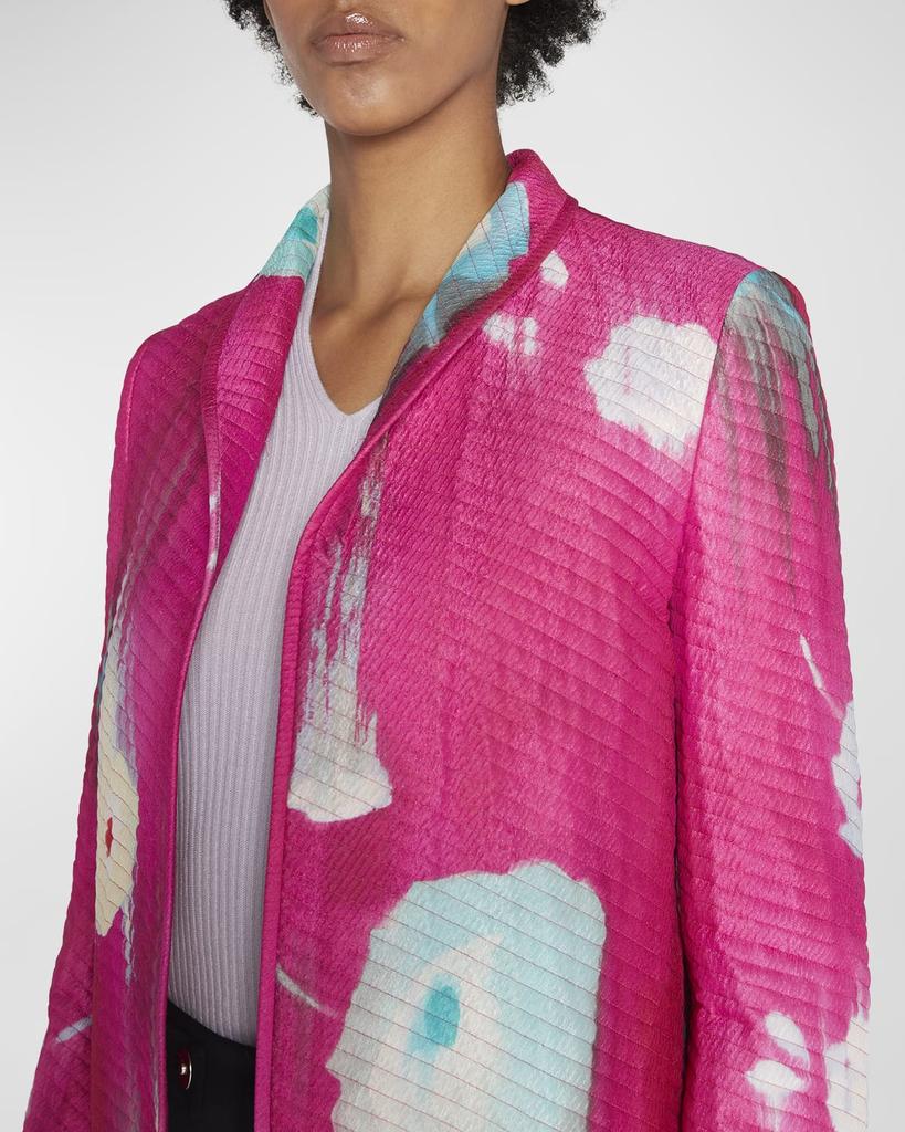 Silk Quilted Jacket w/ Floral Print商品第5张图片规格展示
