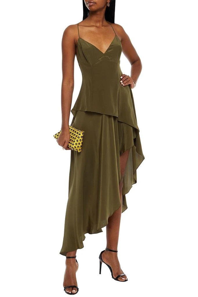 商品AMIRI|Asymmetric ruffled silk crepe de chine dress,价格¥1445,第4张图片详细描述