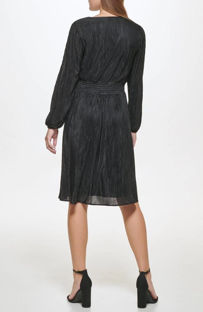 商品Kensie|Pleated V-Neck Long Sleeve A-Line Dress,价格¥377,第2张图片详细描述