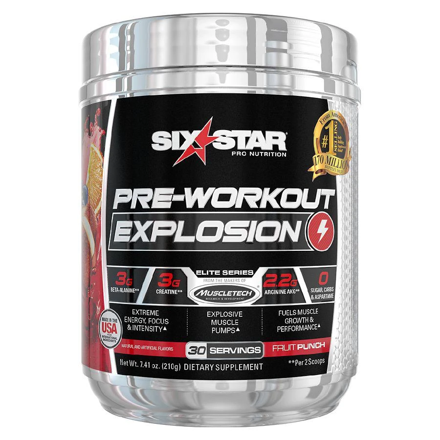 商品Six Star|Pre Workout Explosion Fruit Punch,价格¥149,第1张图片