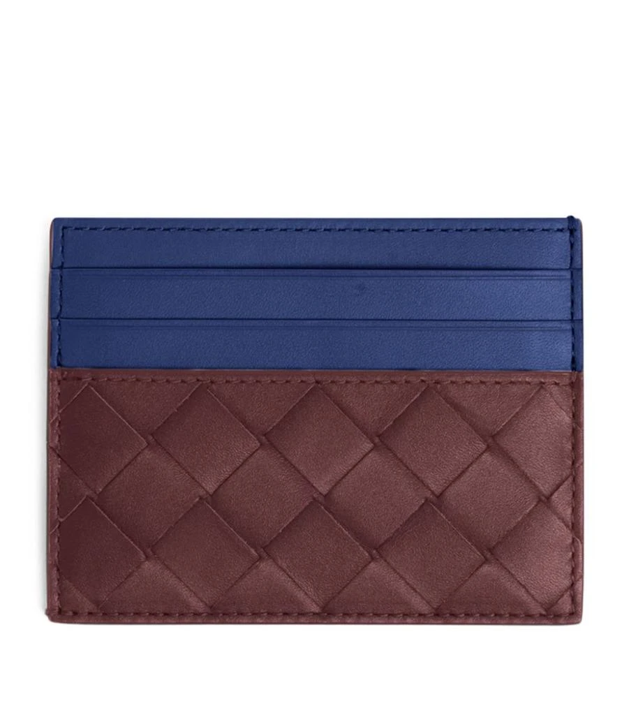 商品Bottega Veneta|Leather Two-Tone Intrecciato Card Holder,价格¥3316,第1张图片