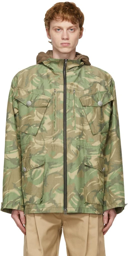 商品SANKUANZ|Reversible Khaki & Brown Camo Hooded Jacket,价格¥1541,第1张图片