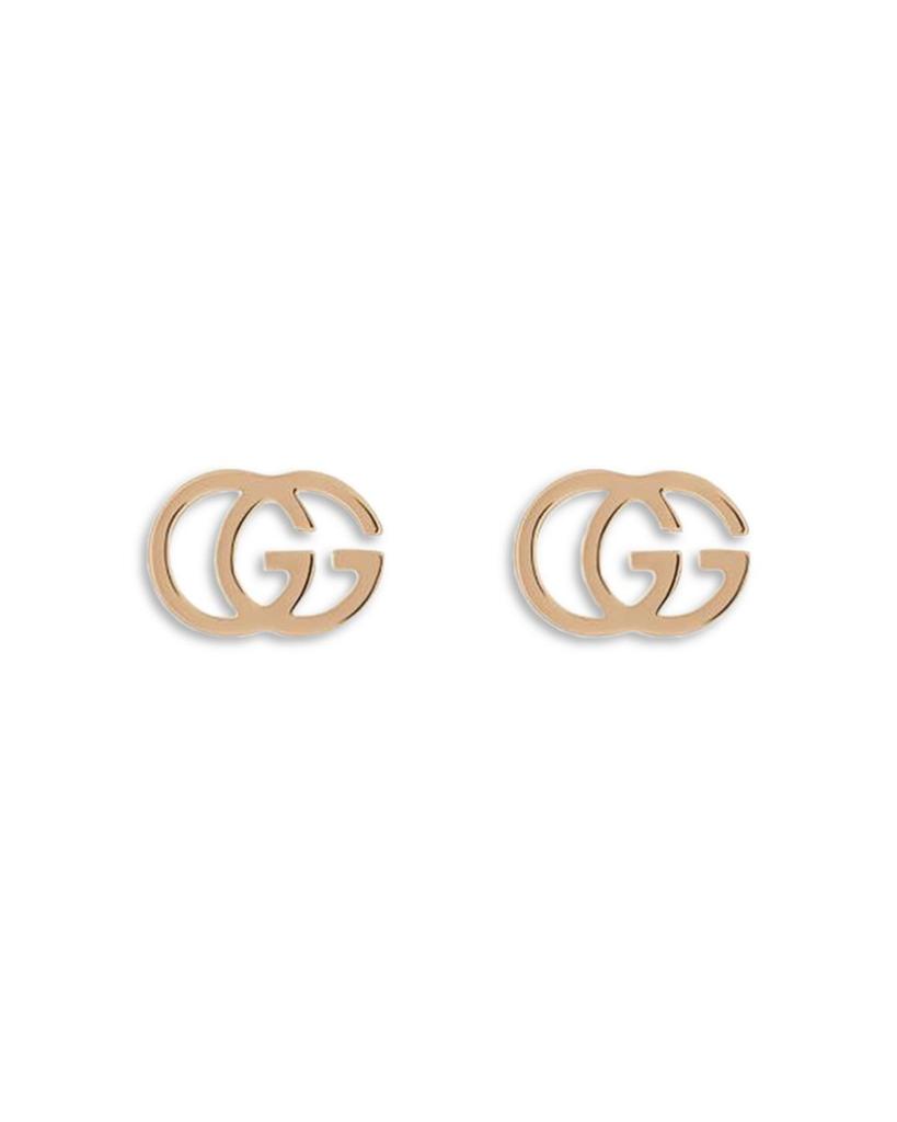 18K Rose Gold Running Double G Stud Earrings商品第1张图片规格展示