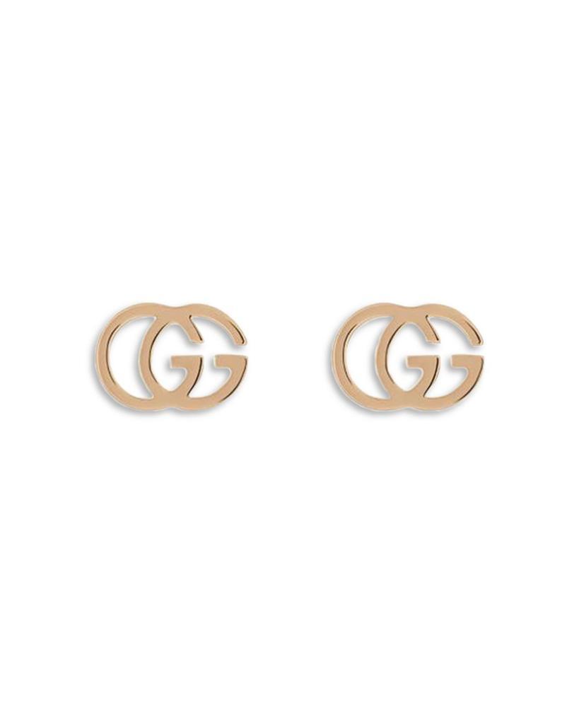 商品Gucci|18K Rose Gold Running Double G Stud Earrings,价格¥5534,第1张图片