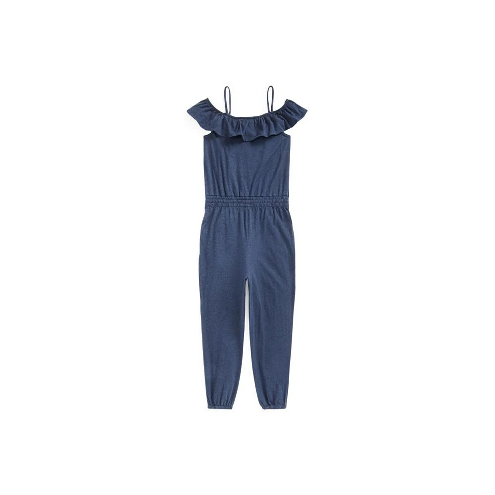 商品Ralph Lauren|Big Girls Ruffled Slub Jersey Sleeveless Jumpsuit,价格¥207,第2张图片详细描述