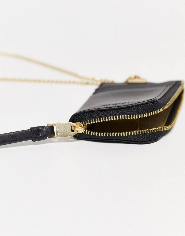 商品ALL SAINTS|AllSaints Lottie leather card holder in shiny black,价格¥253,第2张图片详细描述