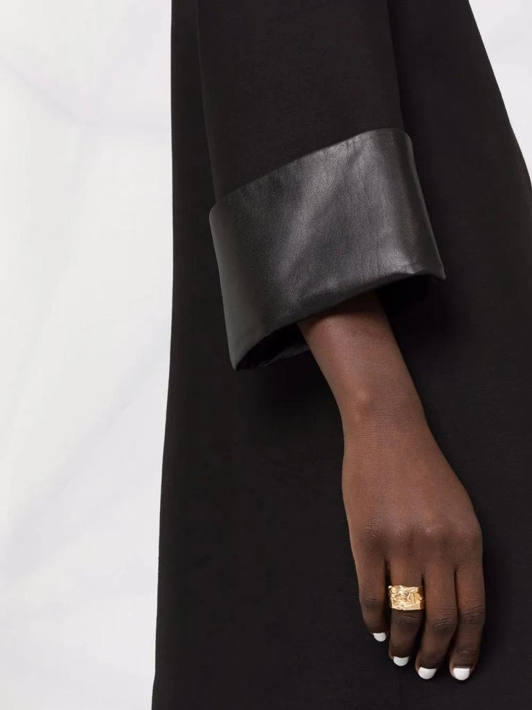 商品Valentino|Valentino Leather-Trim Virgin Wool-Blend Dress,价格¥8566,第3张图片详细描述