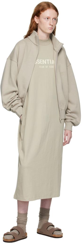 Gray Long Sleeve Midi Dress商品第4张图片规格展示