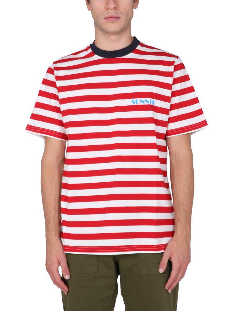 Sunnei Striped Crewneck T-Shirt商品第1张图片规格展示