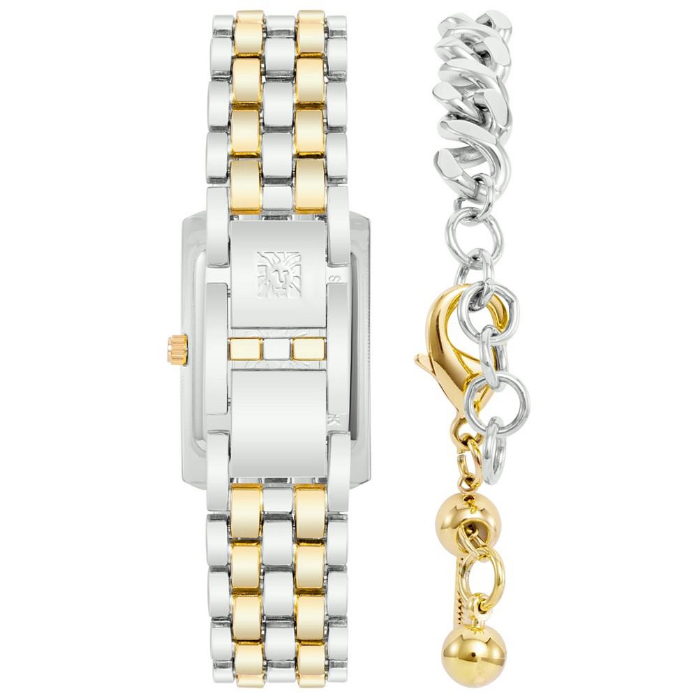 Women's Silver-Tone And Gold-tone Base Metal Bracelet Watch, 25mm with Bracelet Gift Set, 2 Pieces商品第3张图片规格展示