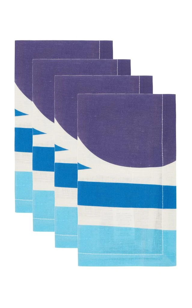 商品CRINI & SOPHIA|CRINI & SOPHIA - Set-of-Four Linen Napkins - Blue - Moda Operandi,价格¥835,第1张图片