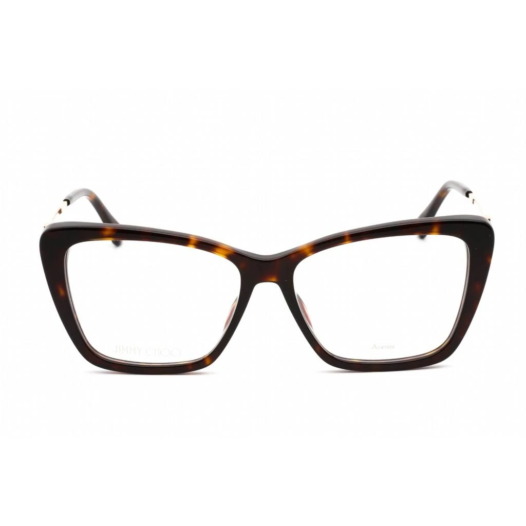 商品Jimmy Choo|Jimmy Choo Women's Eyeglasses - Full Rim Cat Eye Havana Plastic Frame | JC375 0086 00,价格¥657,第2张图片详细描述