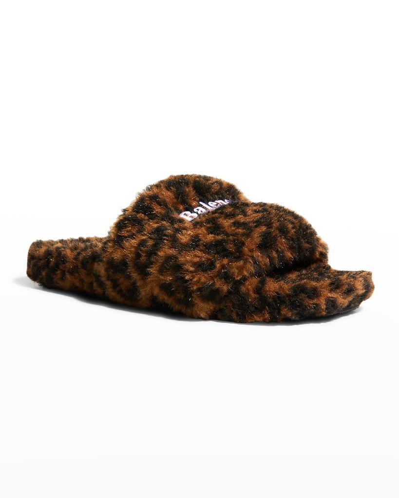 商品Balenciaga|Men's Furry Logo Slide Sandals,价格¥5147,第4张图片详细描述