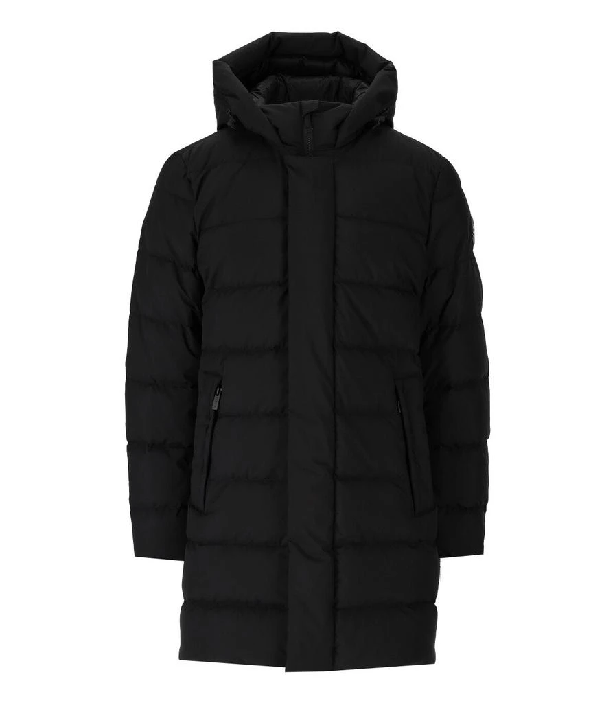 商品Woolrich|WOOLRICH HIGH TECH BLACK LONG HOODED DOWN JACKET,价格¥5961,第1张图片
