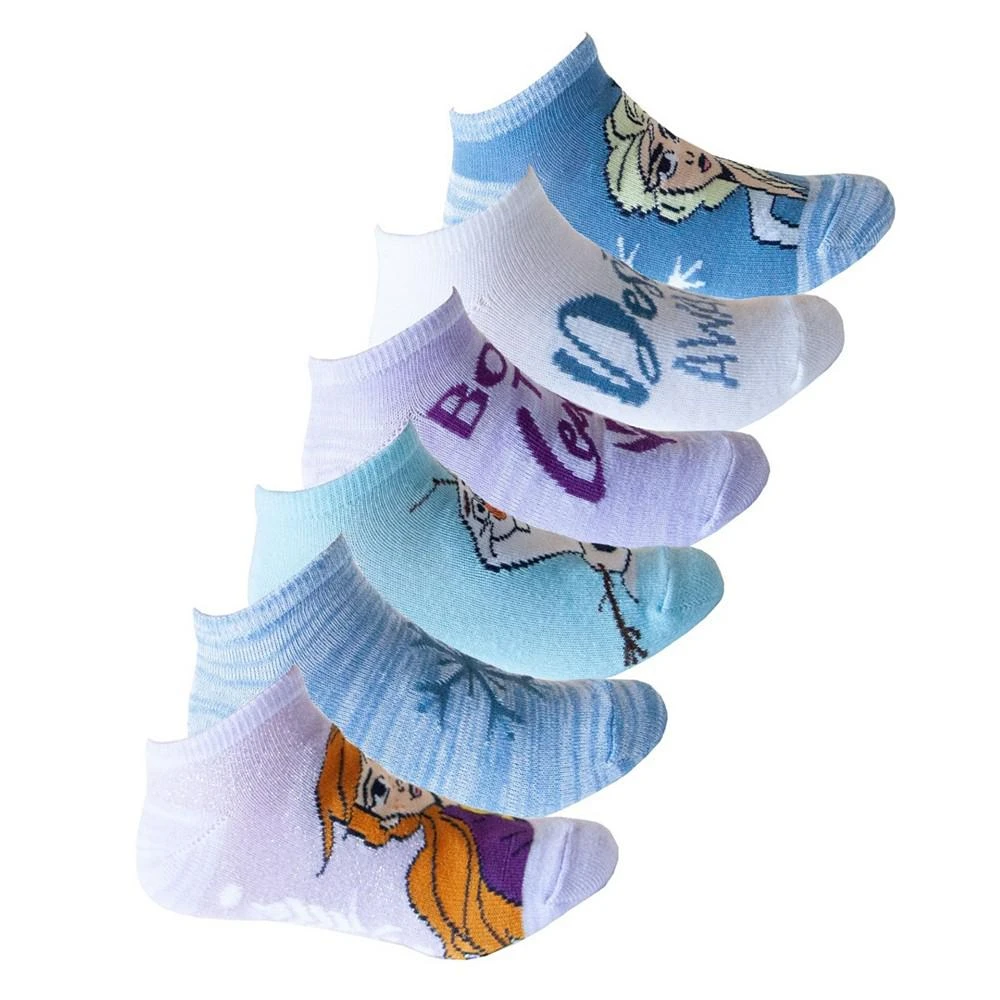 商品Disney Princess|Disney's® Frozen 6-Pack No-Show Ankle Socks, Little Girls & Big Girls,价格¥53,第1张图片