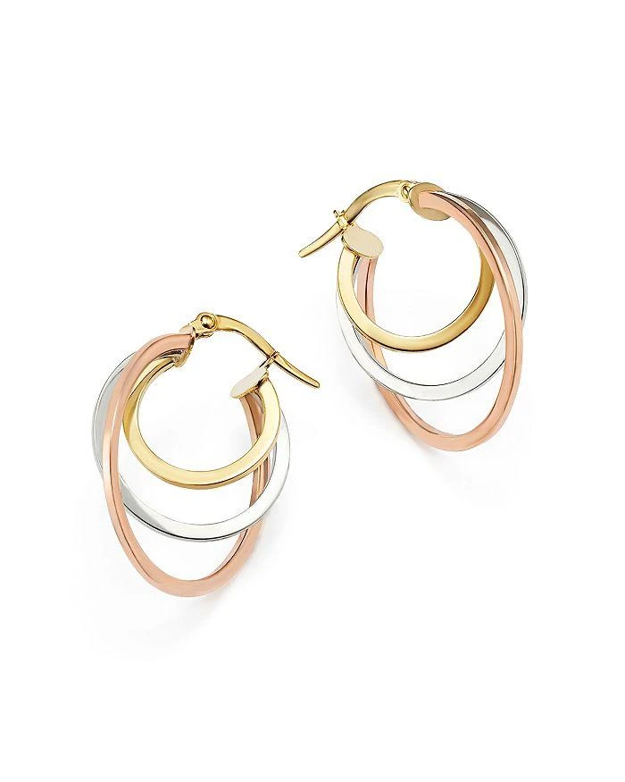 商品Bloomingdale's|14K Rose, Yellow and White Gold Triple Hoop Earrings - 100% Exclusive,价格¥6578,第1张图片