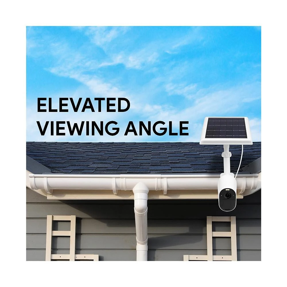 商品Wasserstein|2-in-1 Universal Gutter Mount Compatible with Wyze, Blink, Ring, Arlo, Eufy Camera - Mount Your Security Cam and Solar Panel - Solar Panel and Cam Not Included (White),价格¥210,第3张图片详细描述