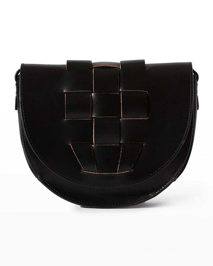 商品Hereu|Sinia Braided Leather Saddle Crossbody Bag,价格¥2072,第1张图片