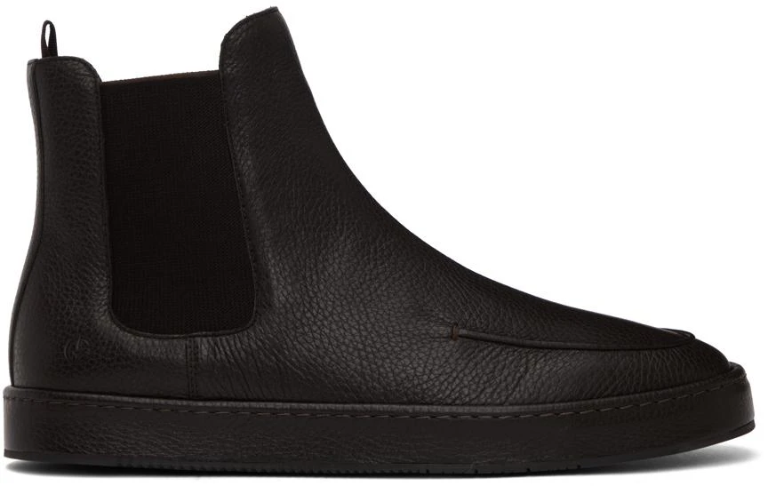 商品Giorgio Armani|Black Moc Toe Chelsea Boots,价格¥3992,第1张图片