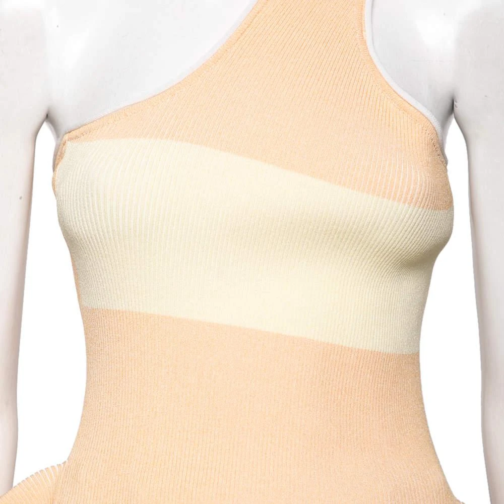 商品ROLAND MOURET|Roland Mouret Peach Rib Knit Macan One Shoulder Top L,价格¥1649,第4张图片详细描述