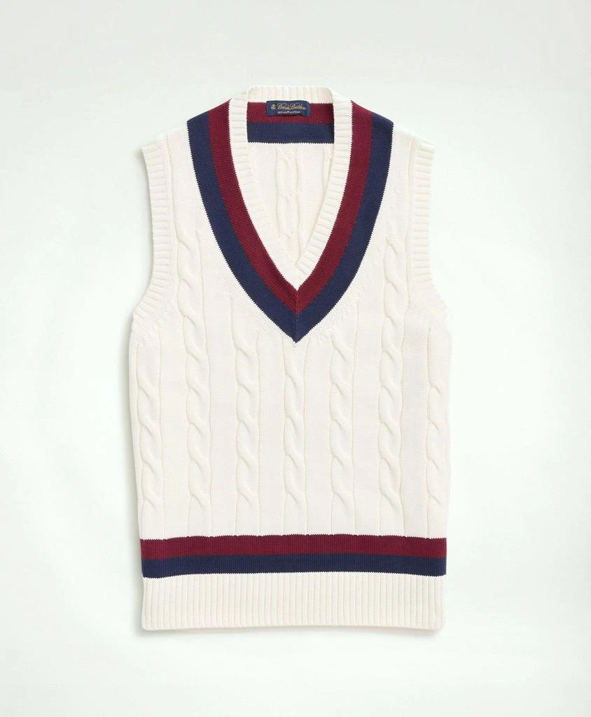 商品Brooks Brothers|Vintage-Inspired Tennis V-Neck Vest in Supima® Cotton,价格¥737,第1张图片