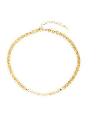 商品Sterling Forever|Marzia 14K Goldplated 13.5'' Chain Necklace,价格¥209,第1张图片
