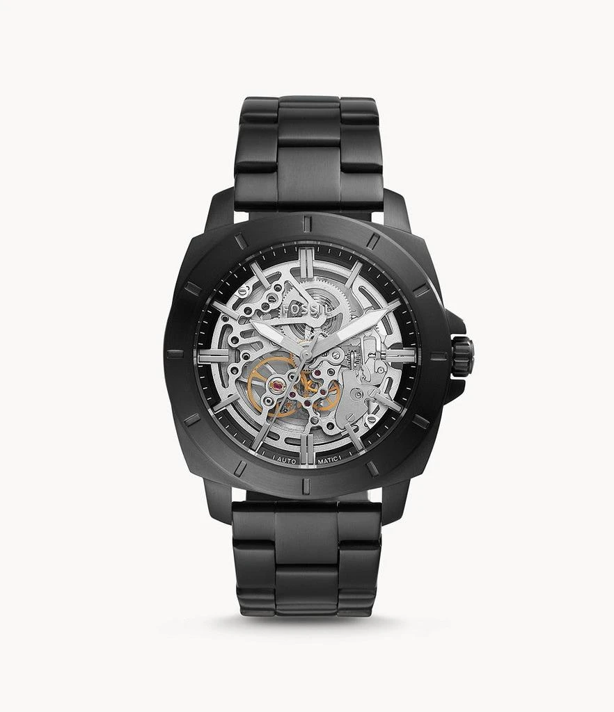 商品Fossil|Men's Privateer Sport Automatic, Black-Tone Stainless Steel Watch,价格¥707,第1张图片