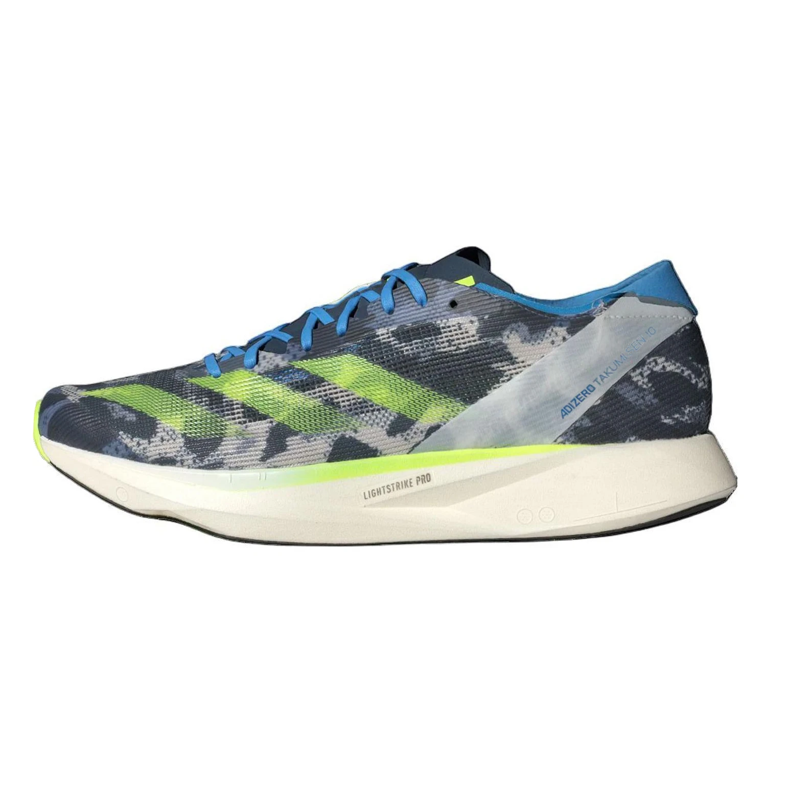 商品[国内直发] Adidas|adidas Adizero Takumi Sen 10 舒适百搭 网布减震耐磨 低帮 碳板跑步鞋 男款 白蓝黄,价格¥897,第1张图片