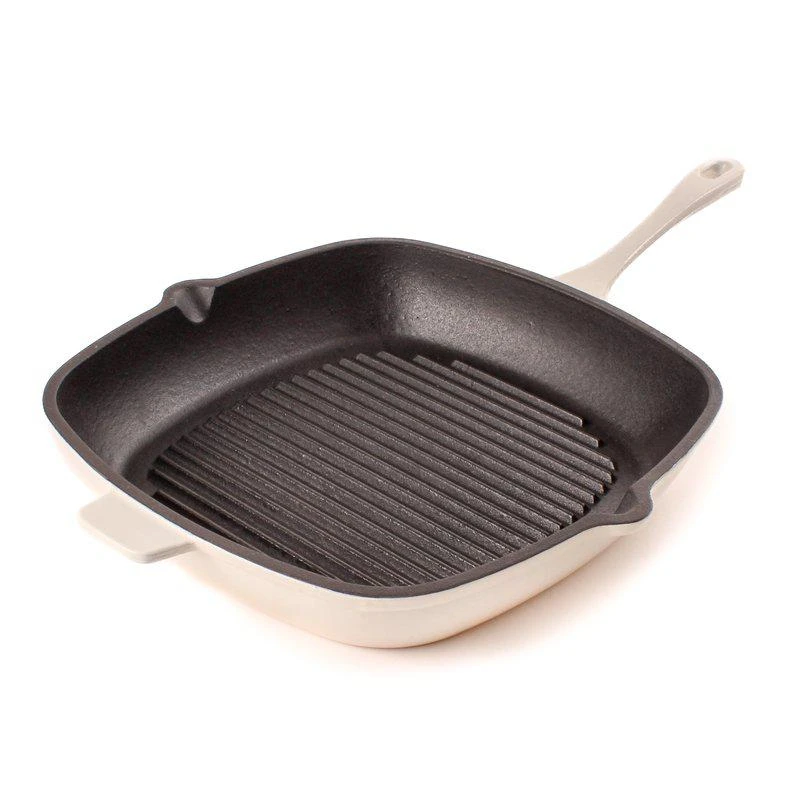 商品BergHOFF|Neo 11" Cast Iron Square Grill Pan Meringue,价格¥673,第1张图片