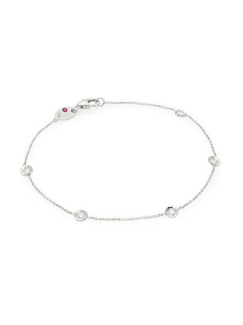 商品Roberto Coin|Tiny Treasures 18K White Gold & Diamond Bezel Station Bracelet,价格¥10237,第1张图片