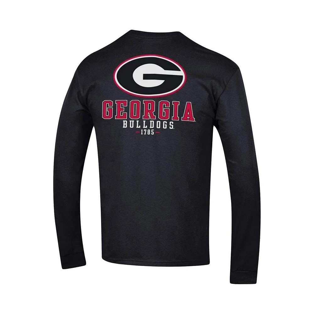 商品CHAMPION|Men's Black Georgia Bulldogs Team Stack Long Sleeve T-shirt,价格¥214,第3张图片详细描述