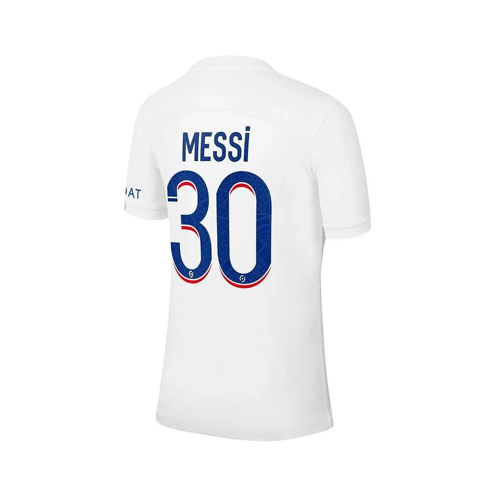 商品NIKE|Men's Lionel Messi White Paris Saint-Germain 2022/23 Third Breathe Stadium Replica Player Jersey,价格¥993,第3张图片详细描述