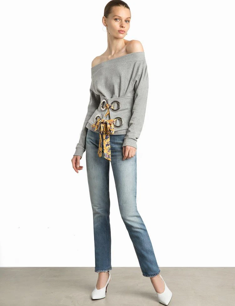 商品Pixie Market|Eyelet Scarf Tie OTS Sweatshirt,价格¥515,第3张图片详细描述