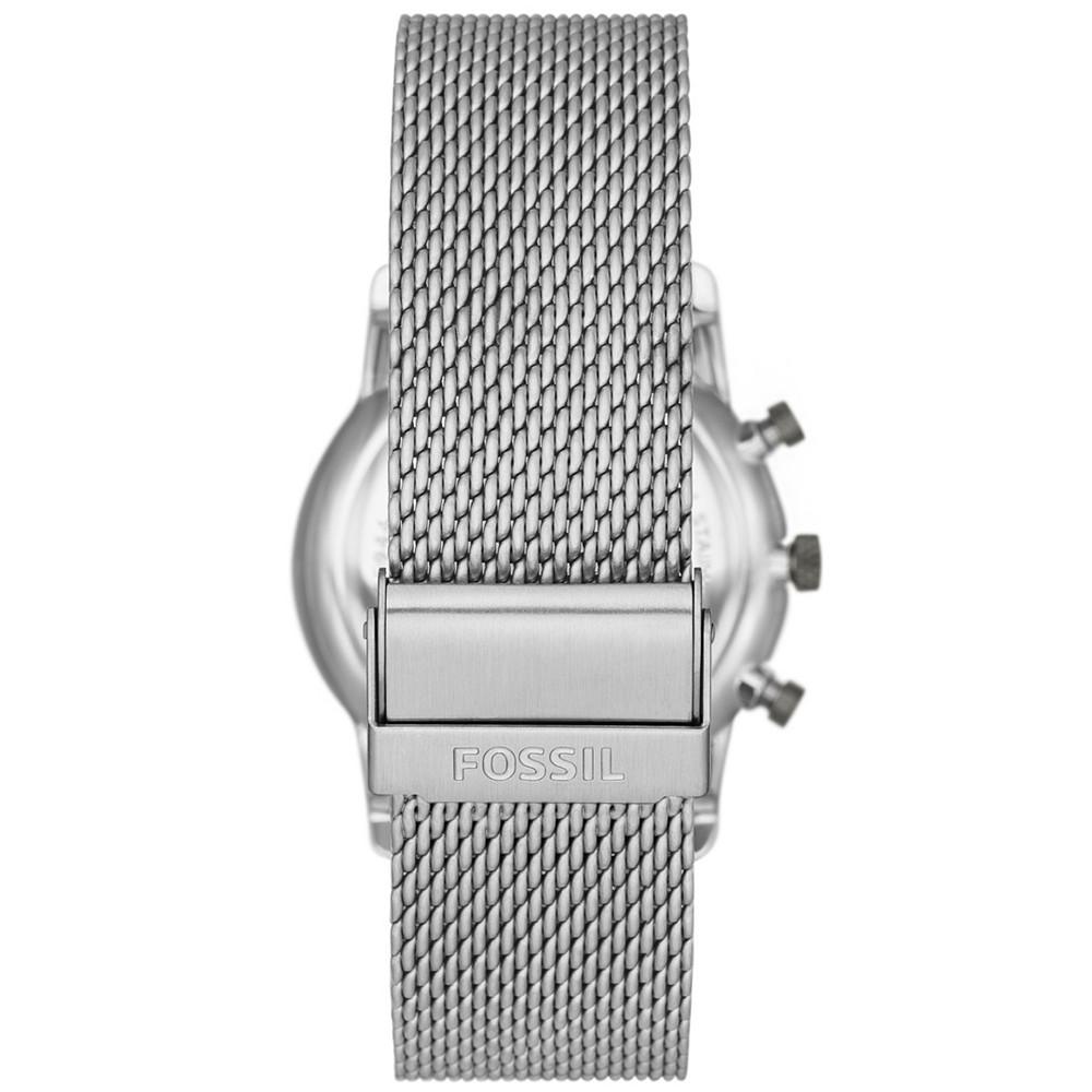 Men's Minimalist Silver-Tone Stainless Steel Mesh Watch, 42mm商品第3张图片规格展示