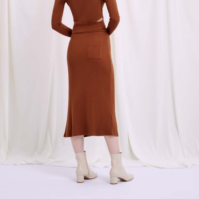 Daria针织半身裙 - 棕色 | Daria Knit Skirt - Cinnamon Brown商品第3张图片规格展示