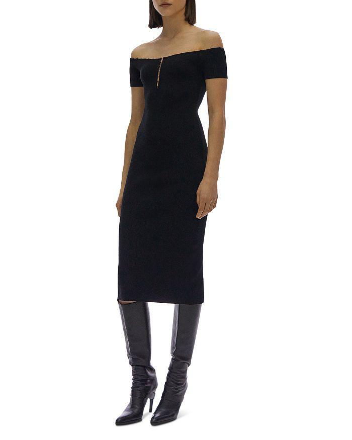 商品Helmut Lang|Hook & Eye Trim Midi Dress,价格¥2130,第3张图片详细描述
