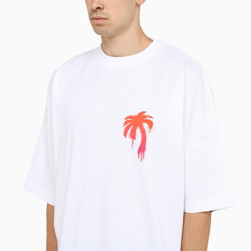 商品Palm Angels|Oversized white t-shirt with Palm logo,价格¥1853,第6张图片详细描述