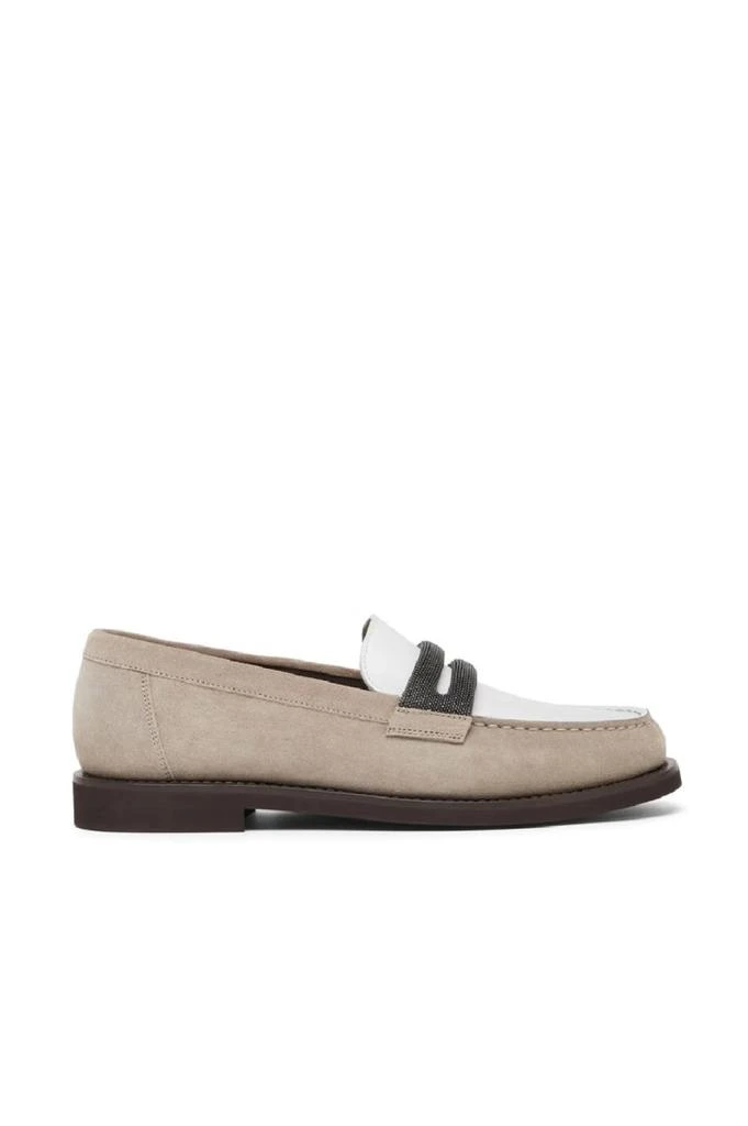 商品Brunello Cucinelli|Suede And Leather Loafers With Contrasting Band,价格¥7588,第1张图片
