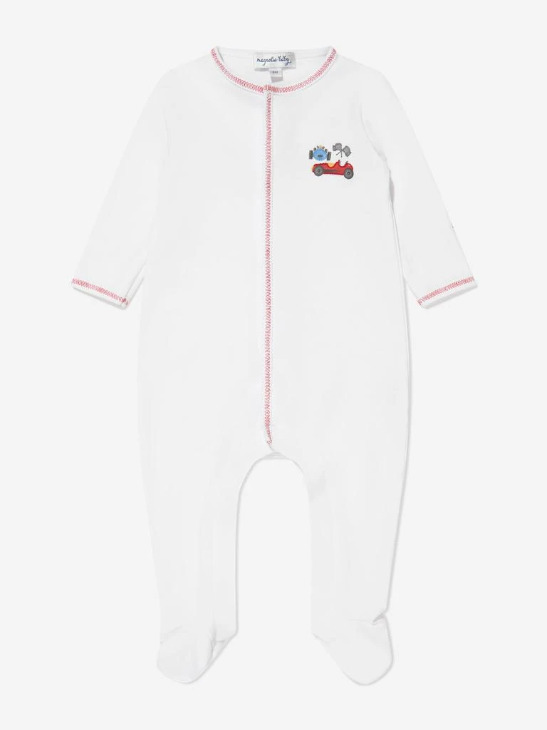 商品Magnolia Baby|Magnolia Baby Baby Boys Grand Prix Embroidered Babygrow Set in White,价格¥189,第1张图片