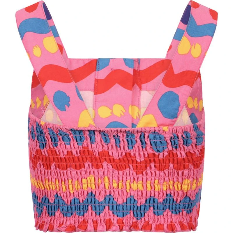 商品Stella McCartney|Geometric print button up crop top in pink,价格¥624,第2张图片详细描述
