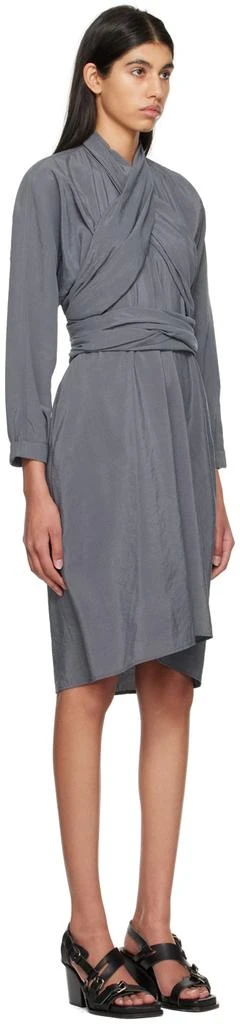 商品Lemaire|Gray Knotted Midi Dress,价格¥4008,第2张图片详细描述