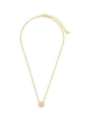 商品Sterling Forever|Raemy 14K Goldplated & Cubic Zirconia Pendant Necklace,价格¥243,第1张图片